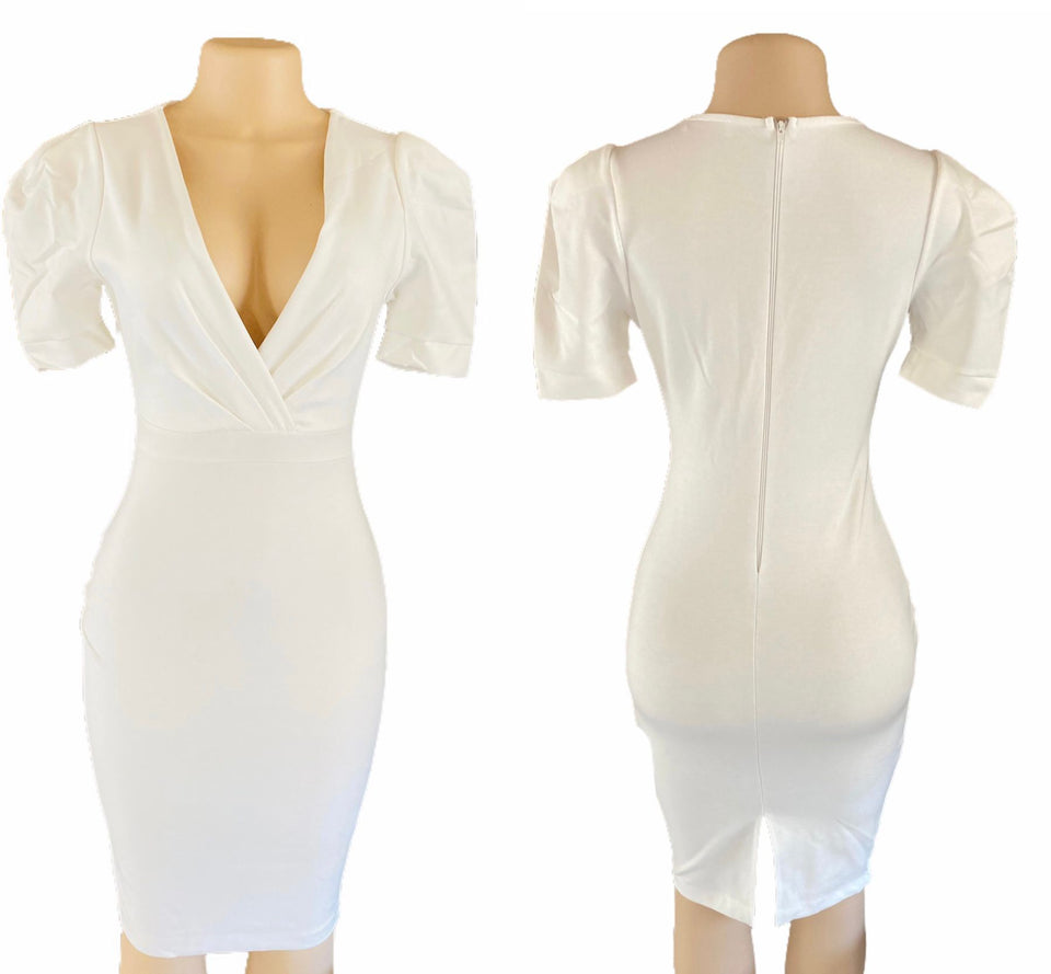 Oralia Midi Dress (White)