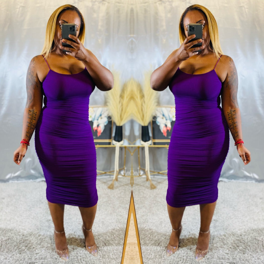 Hevesy Midi Dress (Purple)